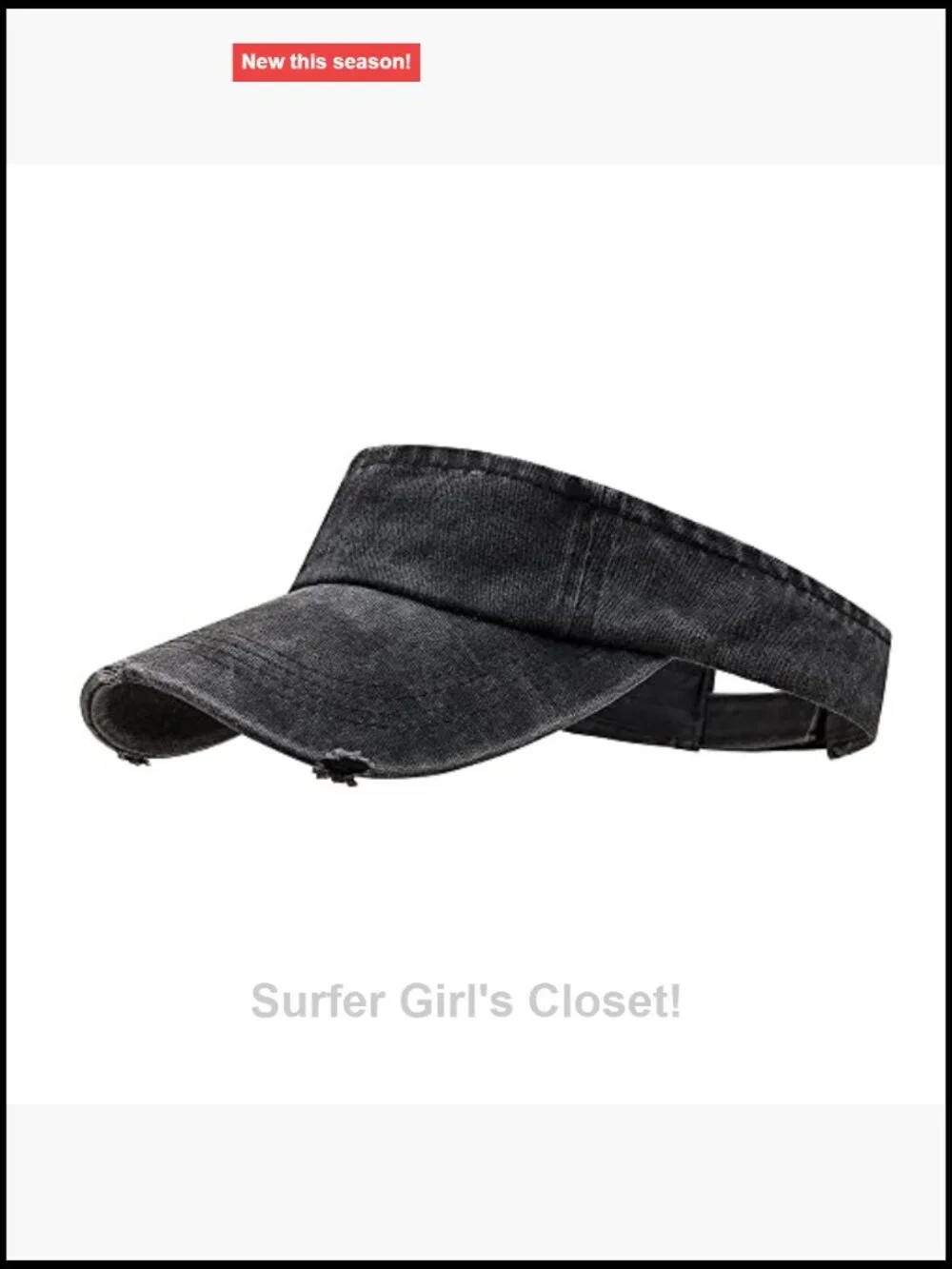 Retro Ripped Sun Visor Hat with UV Protection, Adjustable Baseball Visor
